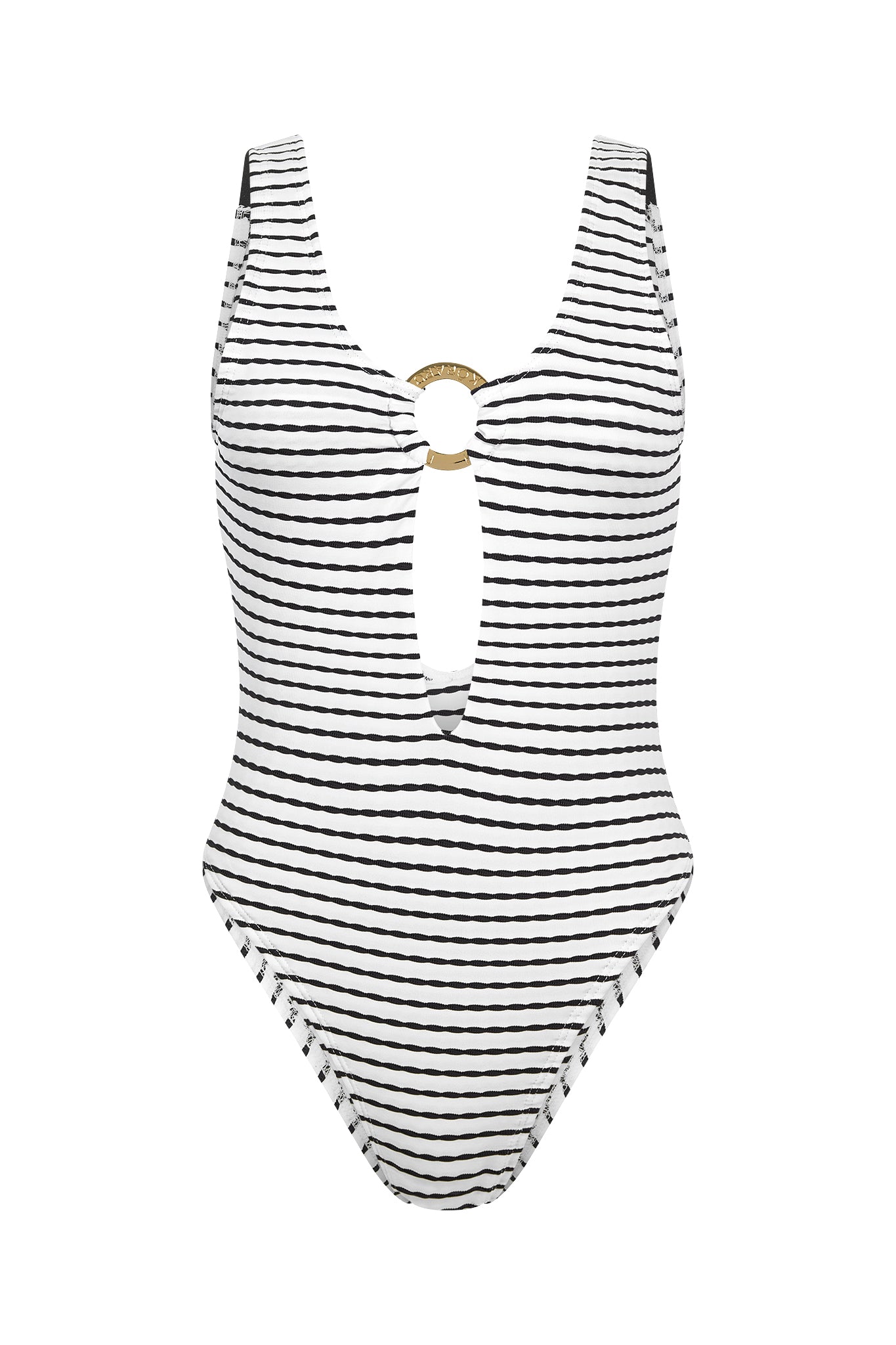 Gonio One Piece Swimsuit Black &amp; White Stripes