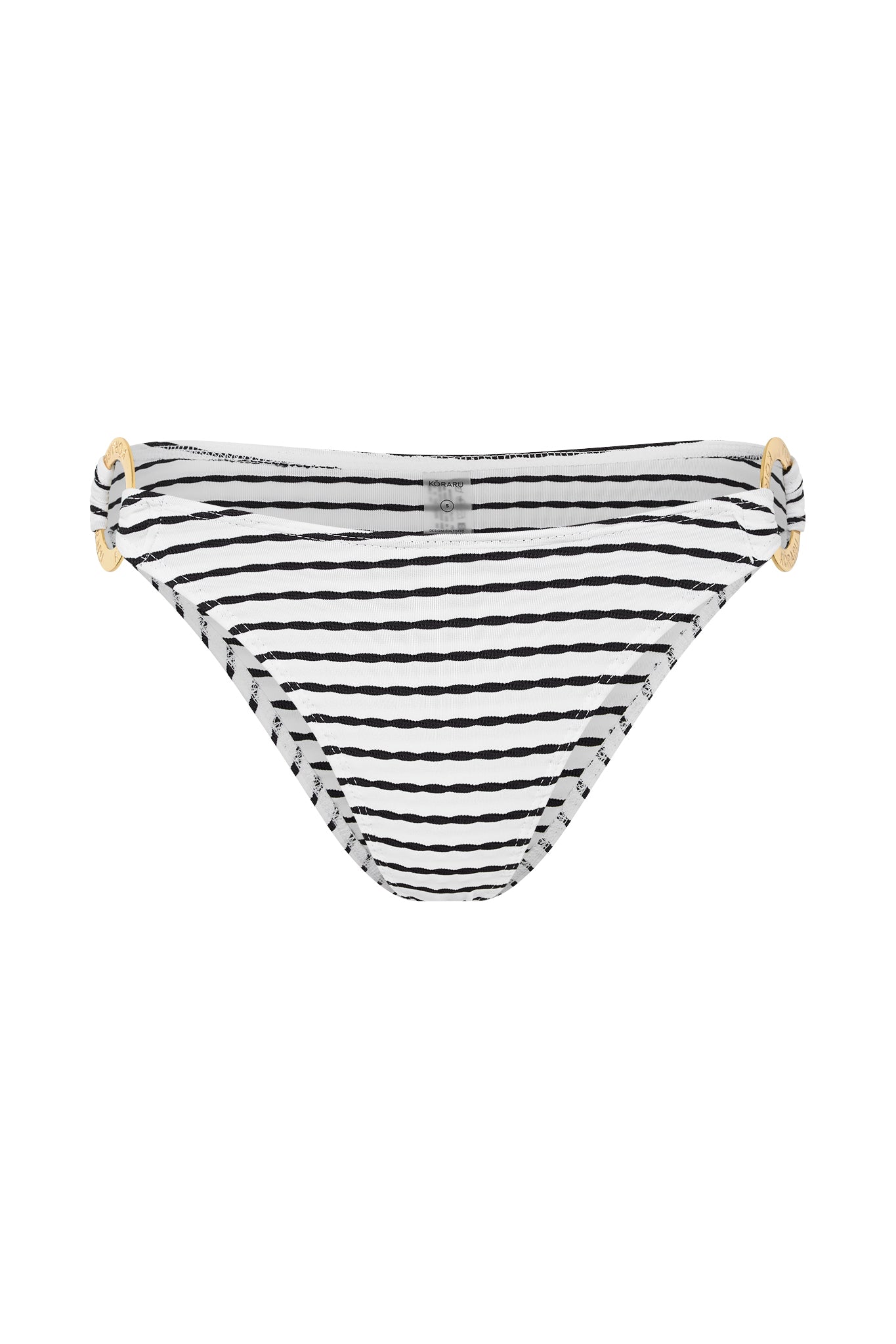 black and white mid-rise bikini bottoms